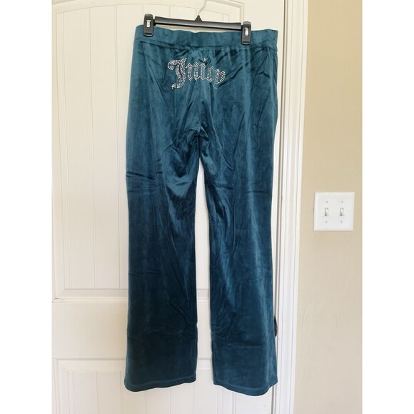 NWT JUICY COUTURE Size XL Velour Bling Tracksuits Set Rare Sea Blue - Picture 3 of 10